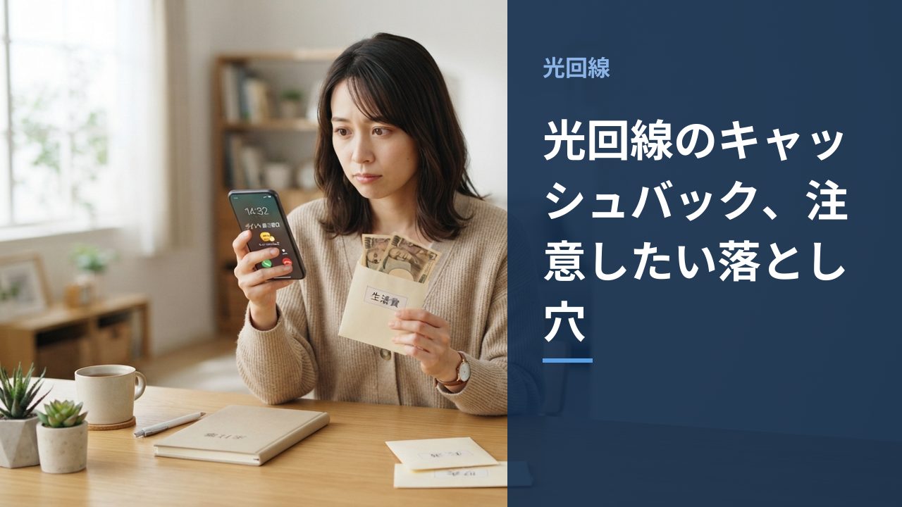 光回線のキャッシュバック、注意したい落とし穴