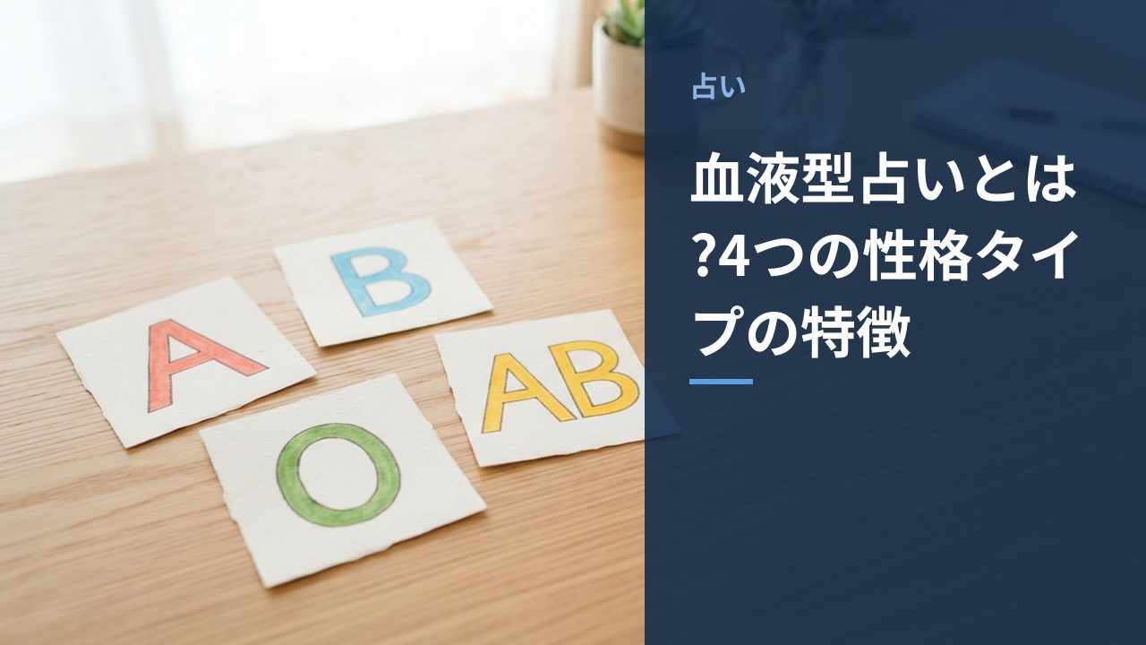 血液型を表すA・B・O・ABのカードが並んでいる様子