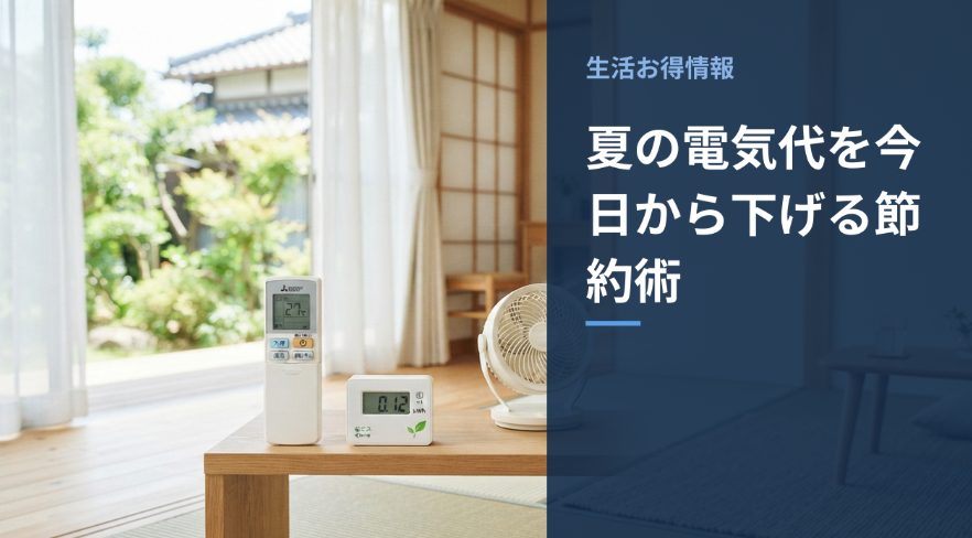 夏の電気代の節約をイメージしたアイキャッチ画像