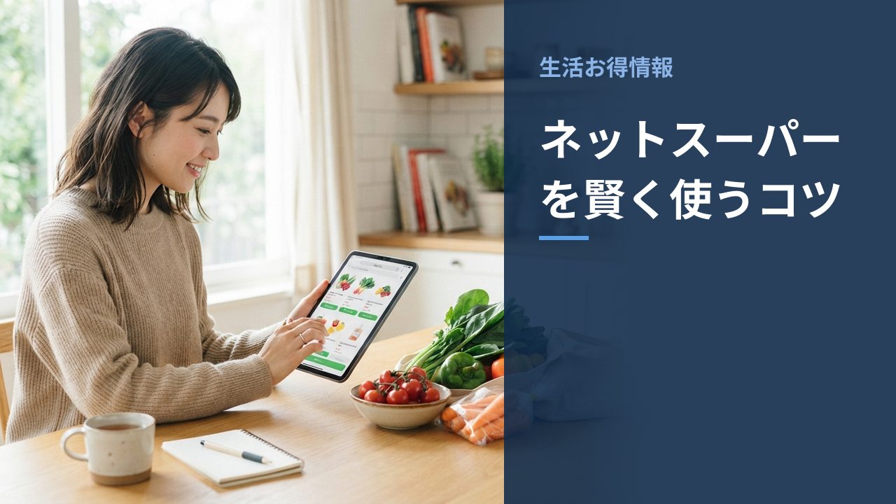 ネットスーパーを賢く使うコツを示すイメージ画像