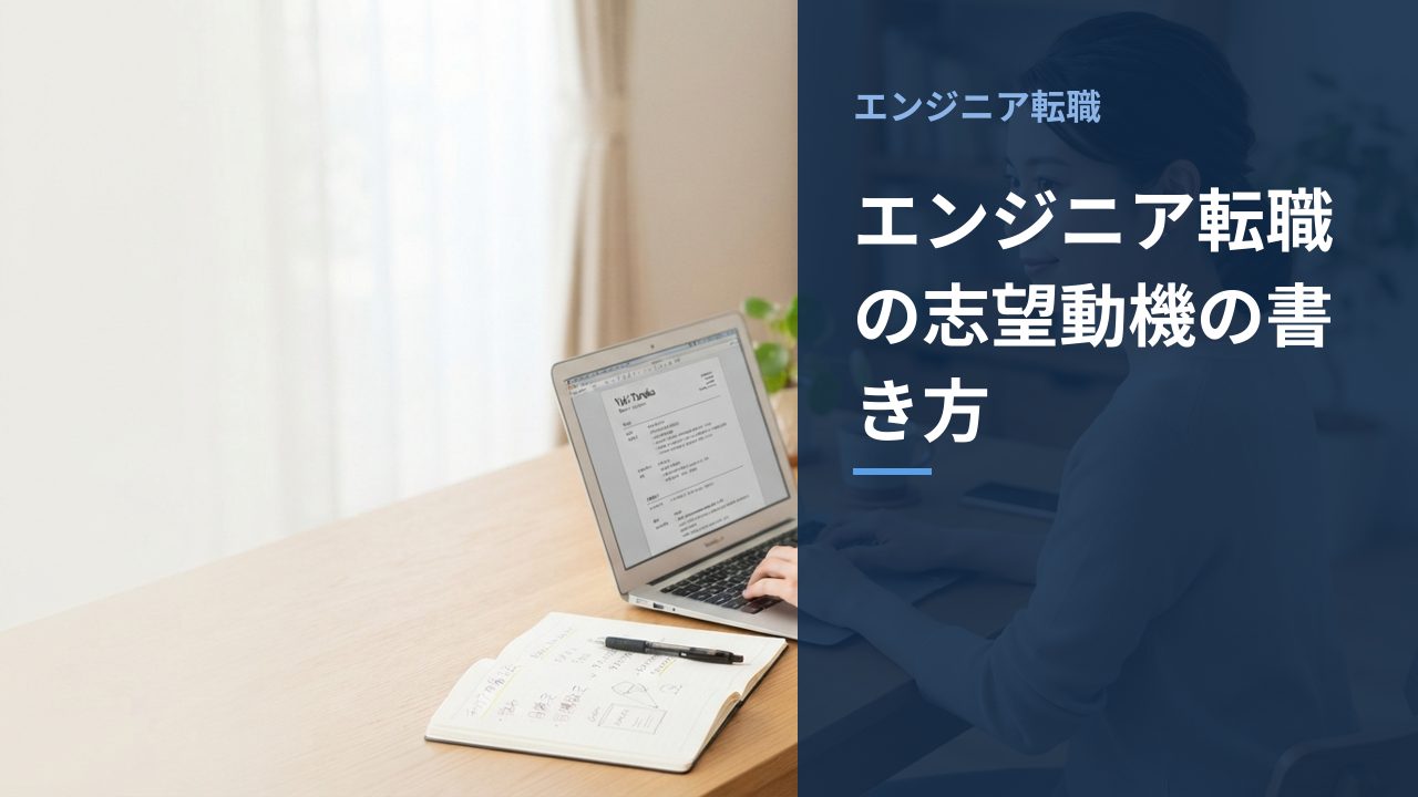エンジニア転職の志望動機の書き方を示すイメージ画像