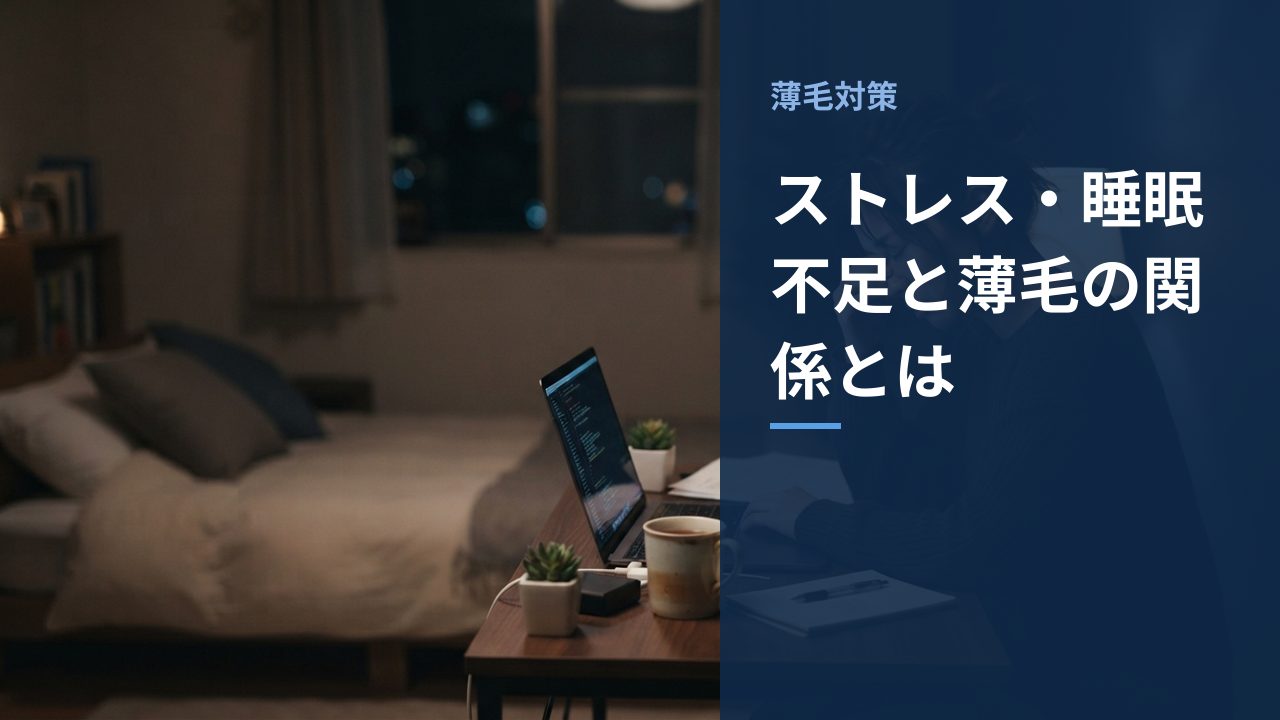ストレス・睡眠不足と薄毛の関係を示すイメージ画像