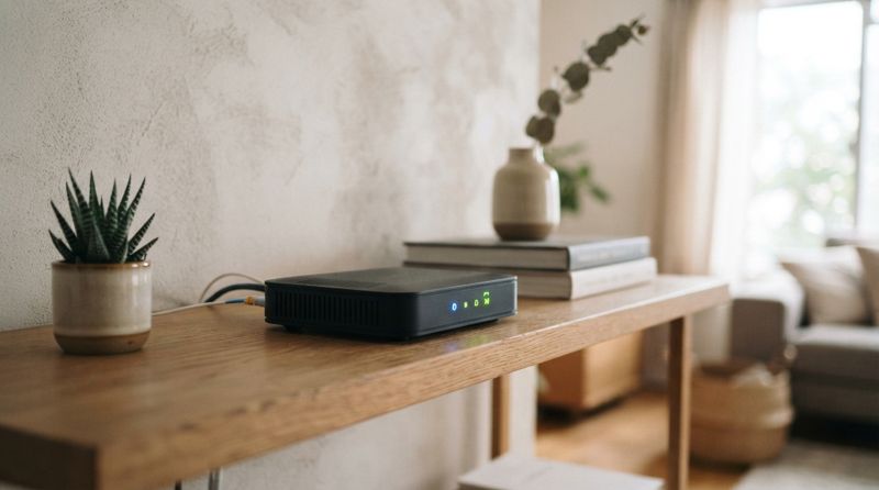 NURO光のルーターが設置されている様子