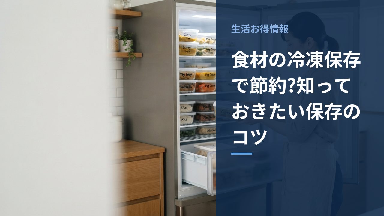 食材の冷凍保存で節約?知っておきたい保存のコツ