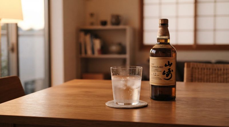 お酒の代わりに水を選んでいる様子